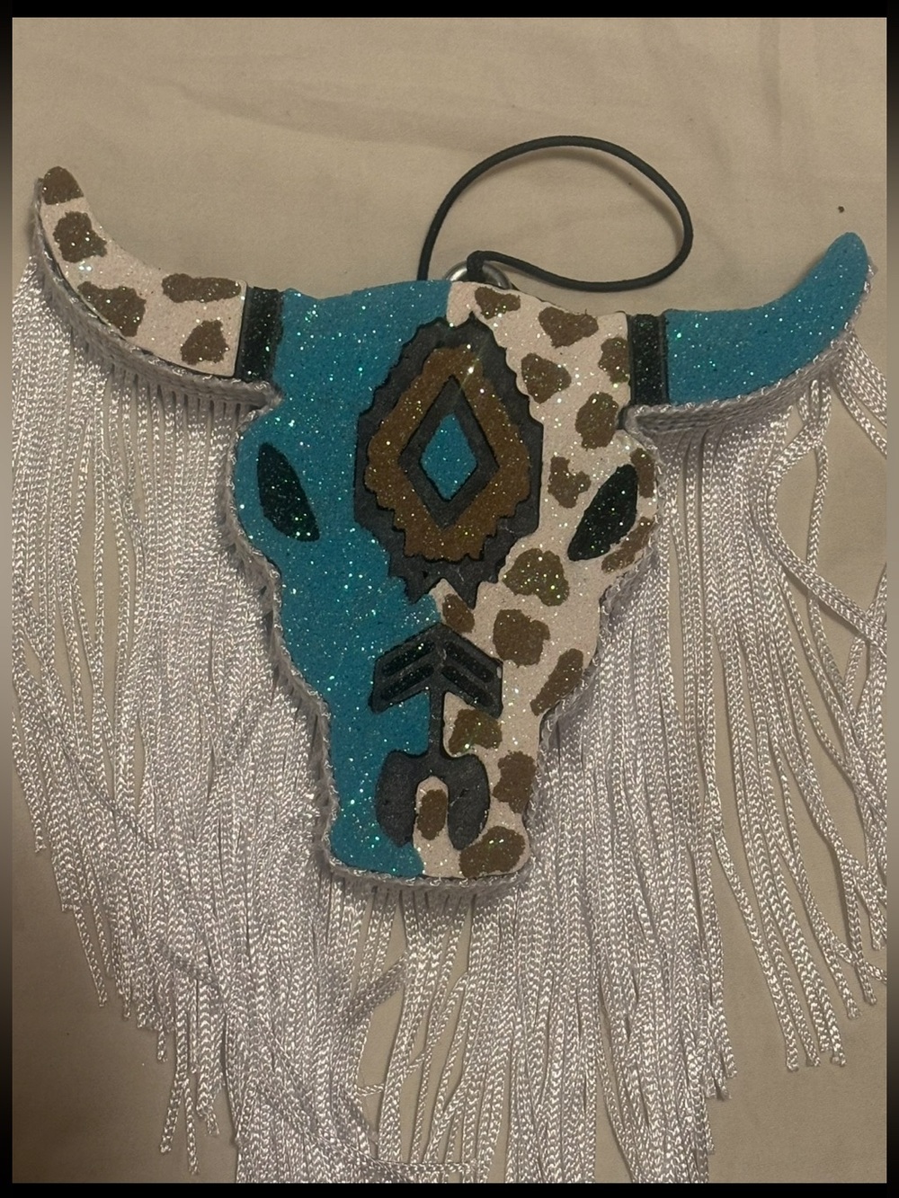 Bull Skull Freshie With Fringe